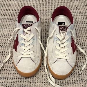 Golden Goose Superstar Low Top in Bordeaux and White | Size 38